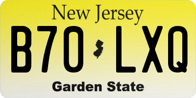 NJ license plate B70LXQ