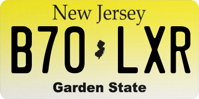 NJ license plate B70LXR