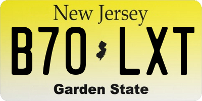 NJ license plate B70LXT
