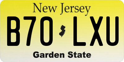 NJ license plate B70LXU