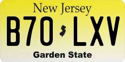 NJ license plate B70LXV