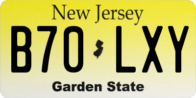 NJ license plate B70LXY