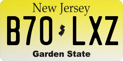 NJ license plate B70LXZ