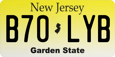 NJ license plate B70LYB