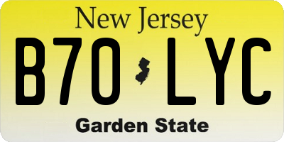 NJ license plate B70LYC