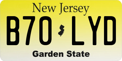 NJ license plate B70LYD