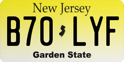 NJ license plate B70LYF