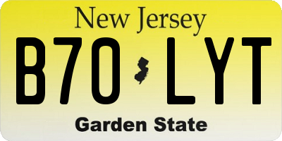 NJ license plate B70LYT