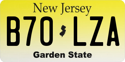 NJ license plate B70LZA