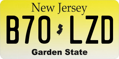 NJ license plate B70LZD