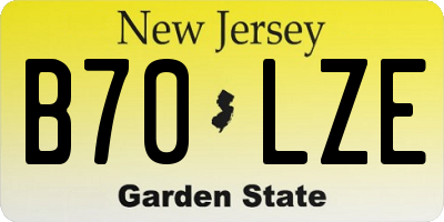 NJ license plate B70LZE