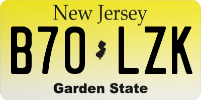 NJ license plate B70LZK