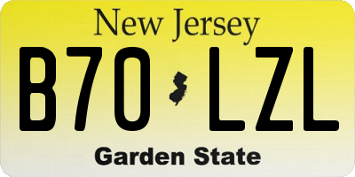 NJ license plate B70LZL