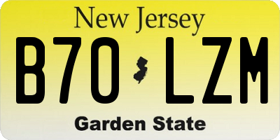 NJ license plate B70LZM