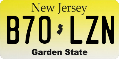 NJ license plate B70LZN