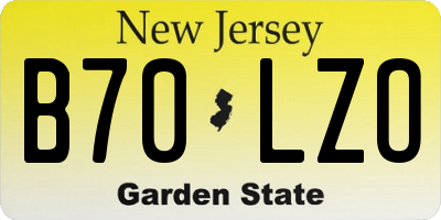 NJ license plate B70LZO