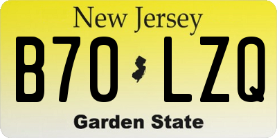NJ license plate B70LZQ