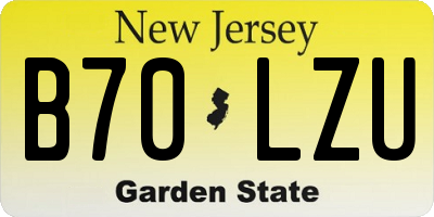 NJ license plate B70LZU