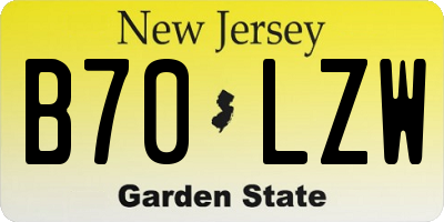 NJ license plate B70LZW