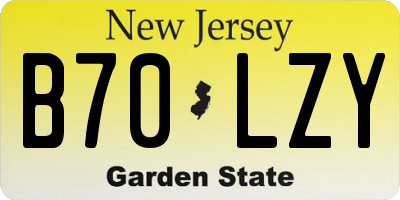 NJ license plate B70LZY