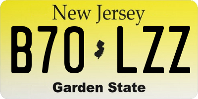 NJ license plate B70LZZ