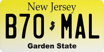 NJ license plate B70MAL
