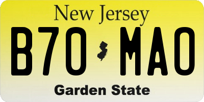 NJ license plate B70MAO