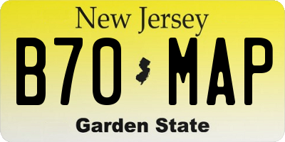 NJ license plate B70MAP