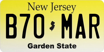NJ license plate B70MAR
