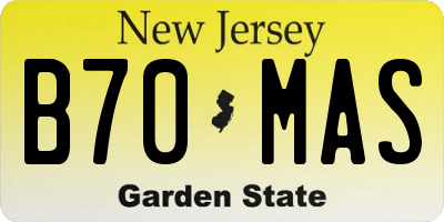 NJ license plate B70MAS