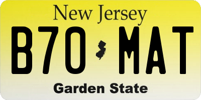 NJ license plate B70MAT