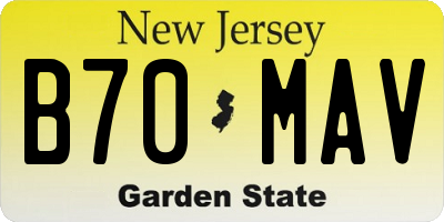 NJ license plate B70MAV