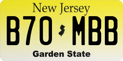 NJ license plate B70MBB