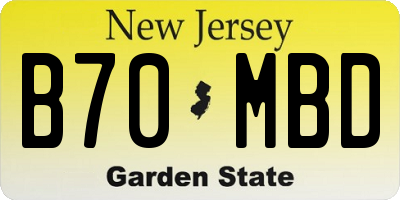 NJ license plate B70MBD