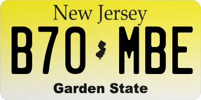 NJ license plate B70MBE