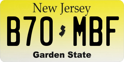 NJ license plate B70MBF