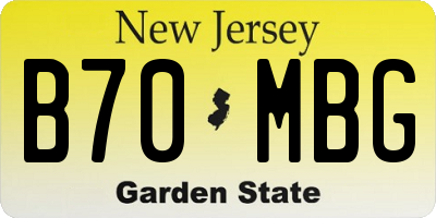 NJ license plate B70MBG