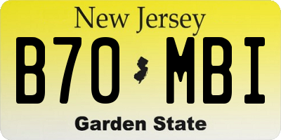 NJ license plate B70MBI