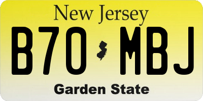 NJ license plate B70MBJ