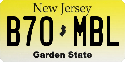 NJ license plate B70MBL