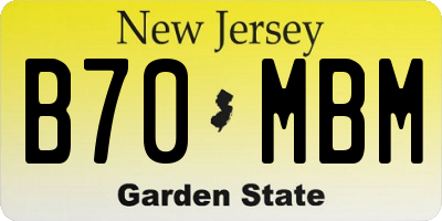 NJ license plate B70MBM