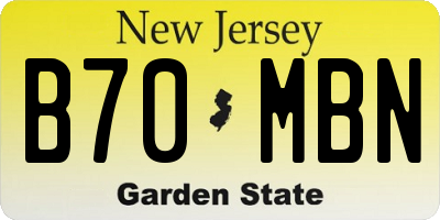 NJ license plate B70MBN