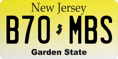 NJ license plate B70MBS