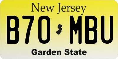 NJ license plate B70MBU