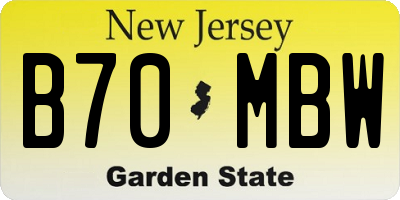 NJ license plate B70MBW