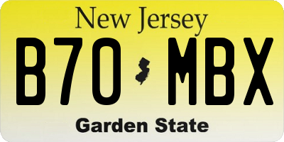 NJ license plate B70MBX