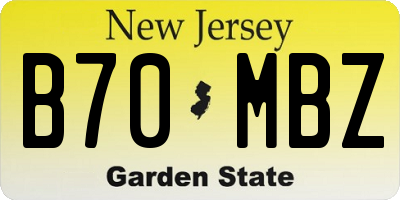NJ license plate B70MBZ
