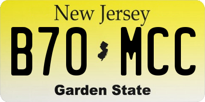 NJ license plate B70MCC