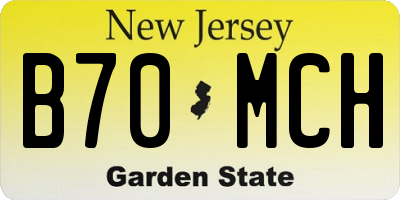NJ license plate B70MCH