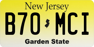 NJ license plate B70MCI